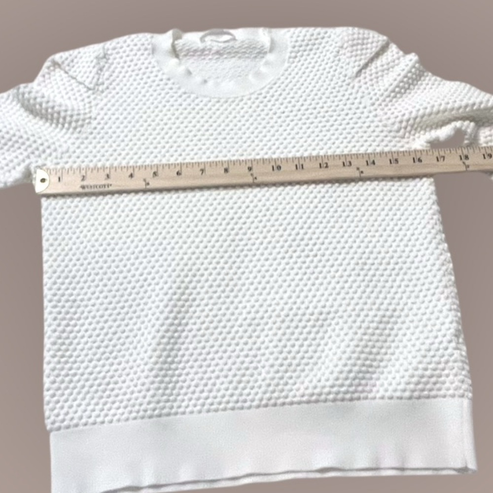 COS Coastal Minimalist Summer Knit Lightweight White Textured Sweater XS/S - Picture 5 of 8